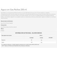 Agua mineral natural con gas PEDRAS, botella 33 cl