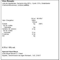 Vino Rosado D.O. Montsant ETIM, botella 75 cl