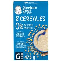 Papilla 8 cereales GERBER, caja 475 g
