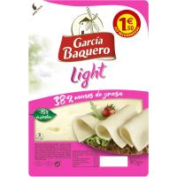 Queso light GARCÍA BAQUERO, lonchas, bandeja 90 g