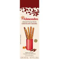 Palitos de turrón caramelo y chocolate EL ALMENDRO, caja 45 g