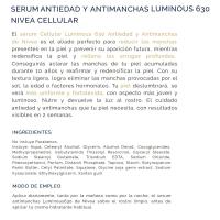 Serum 2n1 Luminous 630º NIVEA CELLULAR, dosificador 30 ml