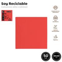 Servilleta de papel roja, doble capa, 40x40 cm MAXI, pack 50 uds