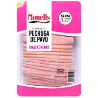 Pechuga de pavo extrajugosa MONELLS,  lonchas finas, sobre 210 g