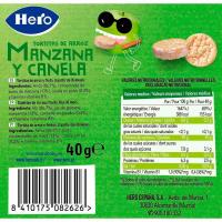 Tortetes d`arròs poma i canyella HERO, bossa 40 g