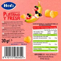 Snack corazones de plátano y fresa HERO, bolsa 30 g