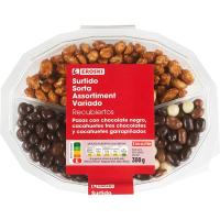 Surtido de grageas recubiertas EROSKI, bandeja 300 g