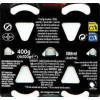 Preparado lácteo líquido de frutos rojos YOPRO, pack 4x100 g