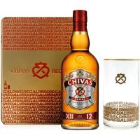 Whisky 12 años CHIVAS REGAL, botella 70 cl + Vaso