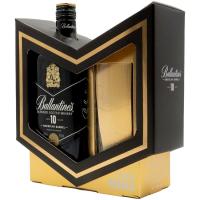 Whisky 10 años BALLANTINES, botella 70 cl + Vaso