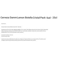 Cervesa de llimona DAMM LEMON, pack botellín 6x25 cl