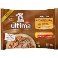 Alimento de pollo y buey para perro ULTIMA F&D, pack 4x100 g