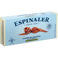 Filetes de anchoa bajo en sal, ESPINALER, lata 30g