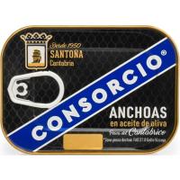 Anchoas oro en aceita de oliva CONSORCIO, lata 50 g