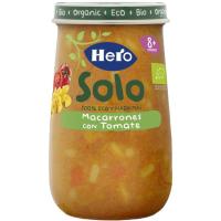 Tarrito ecológico de macarrones con tomate HERO, tarro 190 g
