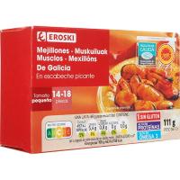 Mejillón picante de Galicia EROSKI, lata 111 g