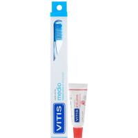 Cepillo medio VITIS, pack 1 ud + dentífrico gratis