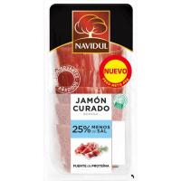 Jamón curado reducido en sal NAVIDUL, lonchas 50 g