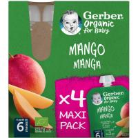Bolsitas de mango GERBER, pack 4x90 g