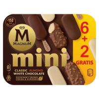 Gelat mini clàssic ametlles blanc MAGNUM, caixa 6 u 352 g