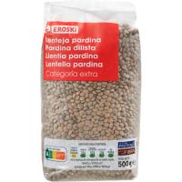 Lenteja pardina EROSKI, paquete 500 g