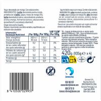 Iogurt de mango + proteïna DANONE, pack 4x105 g