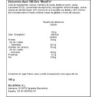 Unicornio azul de chocolate MUSFI'S, caja 190 g