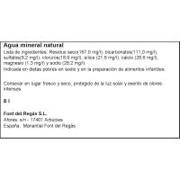 Aigua mineral natural FONT DEL REGAS, garrafa 8 litres