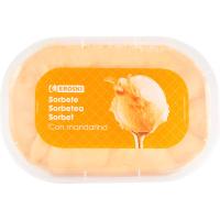 Gelat sorbet mandarina EROSKI, terrina 1 litre