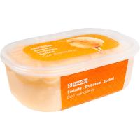 Gelat sorbet mandarina EROSKI, terrina 1 litre