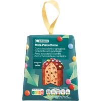 Mini panettone con pepitas choco y smarties EROSKI, caja 100 g