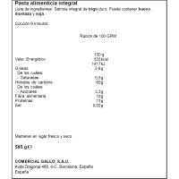Ploma ratllada integral GALLO, paquet 450 g + 30% gratis