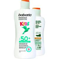 Leche solar infantil FP50+after sun BABARIA, pack 300 ml