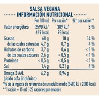 Salsa vegetal vegana HELLMANNS, frasco 340 ml