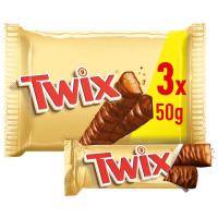 Barrita de chocolate TWIX, pack 3x50 g