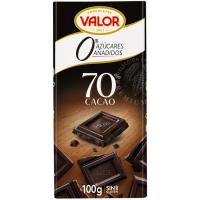 Xocolata 70% sense sucre VALOR, tauleta 100 g