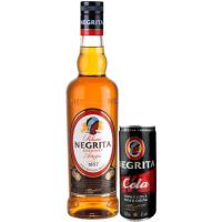 Ron NEGRITA, botella 70 cl + Lata