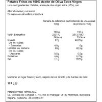 Patatas fritas en a. de oliva virgen extra TORRES, bolsa 125 g