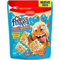 Choco flakes bañados chocolate blanco CUETARA, bolsa 100 g