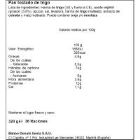 Pan tostado tradicional ORTIZ, 36 rebanadas, paquete 320 g