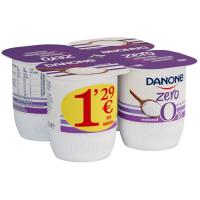 Yogur natural DANONE ZERO, pack 4x120 g