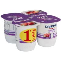 Yogur sabor fresa DANONE ZERO, pack 4x120 g