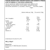 Iogurt sabor maduixa DANONE ZERO, pack 4x120 g