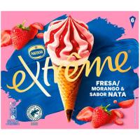 Cono de fresa y nata EXTREME, 6 uds, caja 438 g