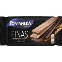 Barquillo de chocolate negro FONTANEDA FINAS, paquete 92 g
