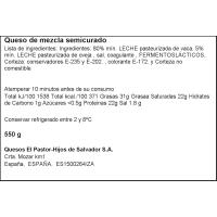 Queso mini semicurado mezcla EL PASTOR, pieza 550 g