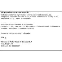 Queso mini de cabra semicurado EL PASTOR, pieza 550 g