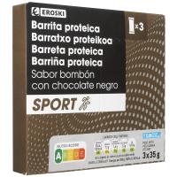 Barreta proteica sabor bombó low sugar EROSKI, caixa 105 g
