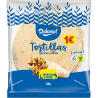 Tortillas de trigo DULCESOL, 6 uds, paquete 216 g