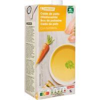 Brou de pollastre EROSKI, brik 1 litre